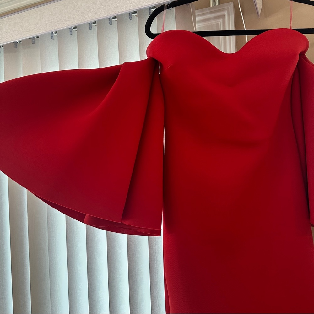 Elegant Red Off-Shoulder Dress